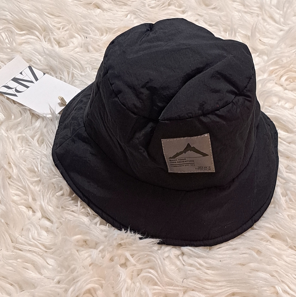 Brand New Zara Toddler Black Bucket Hat